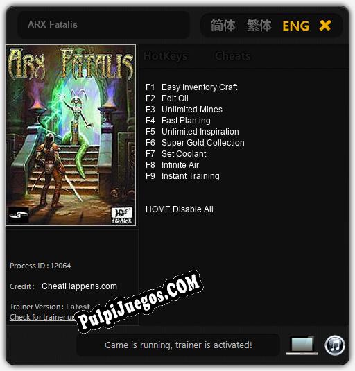 ARX Fatalis: Cheats, Trainer +9 [CheatHappens.com]