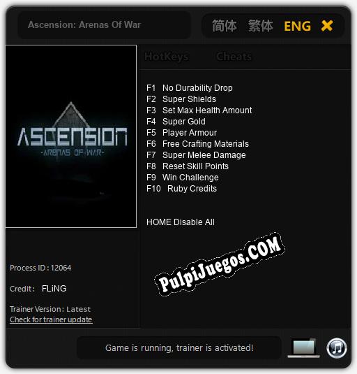 Ascension: Arenas Of War: Treinador (V1.0.42)