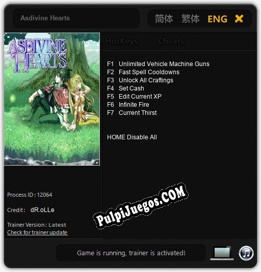 Asdivine Hearts: Trainer +7 [v1.8]