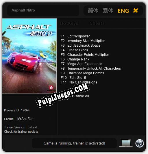 Asphalt Nitro: Cheats, Trainer +11 [MrAntiFan]