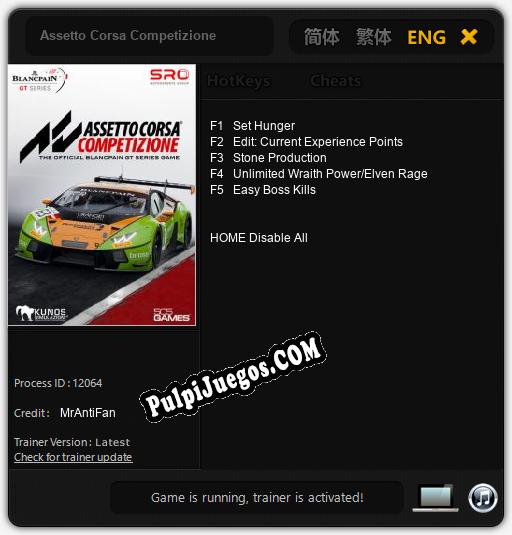 Assetto Corsa Competizione: Trainer +5 [v1.9]