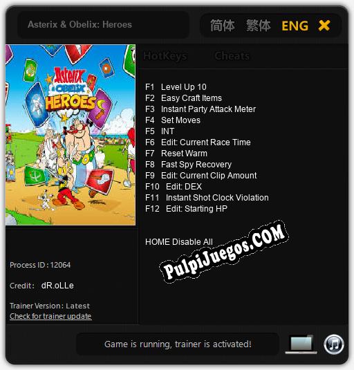 Asterix & Obelix: Heroes: Cheats, Trainer +12 [dR.oLLe]