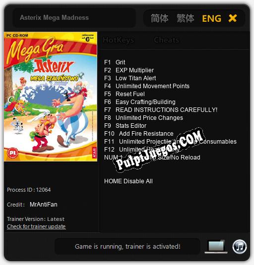 Entrenador liberado a Asterix Mega Madness [v1.0.6]