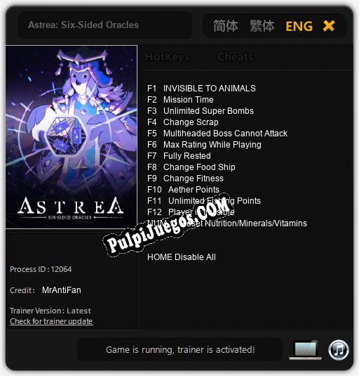 Astrea: Six-Sided Oracles: Treinador (V1.0.10)