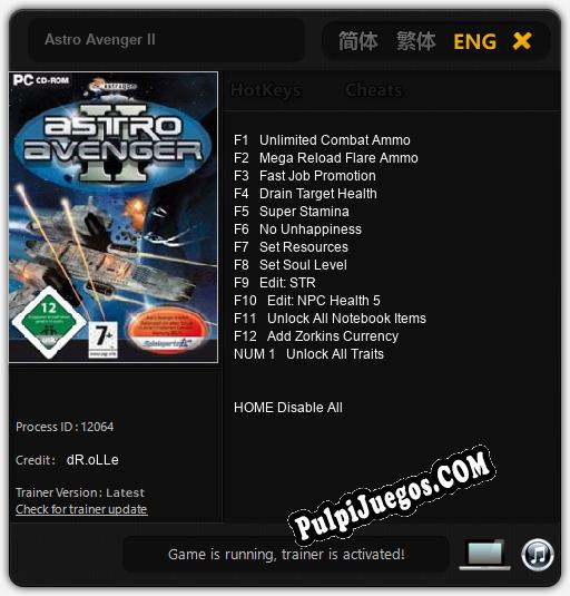 Entrenador liberado a Astro Avenger II [v1.0.9]