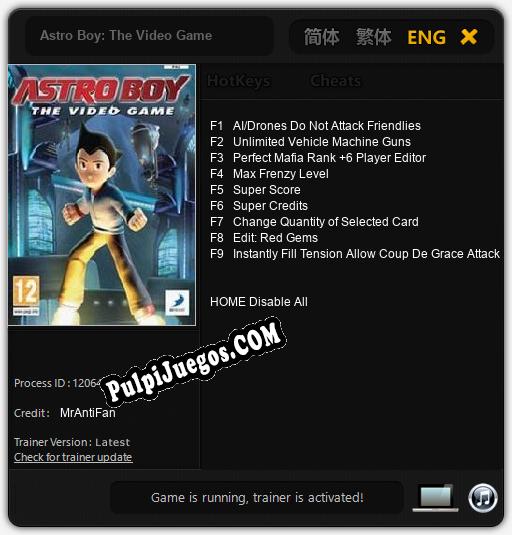 Entrenador liberado a Astro Boy: The Video Game [v1.0.8]