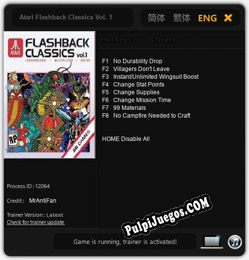 Atari Flashback Classics Vol. 1: Trainer +8 [v1.6]