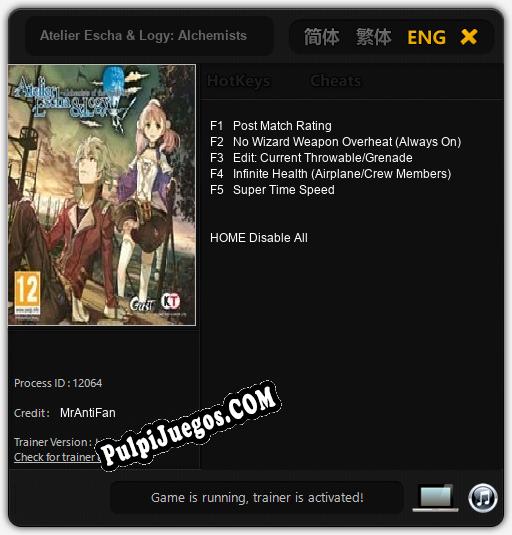 Entrenador liberado a Atelier Escha & Logy: Alchemists of the Dusk Sky [v1.0.9]