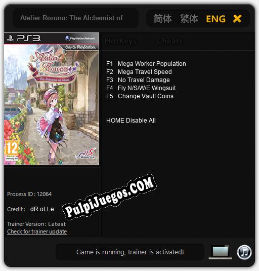 Entrenador liberado a Atelier Rorona: The Alchemist of Arland [v1.0.8]