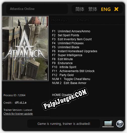 Atlantica Online: Treinador (V1.0.99)