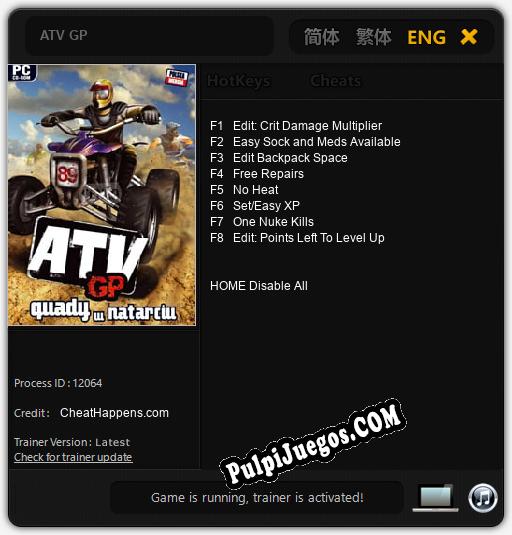 ATV GP: Trainer +8 [v1.2]