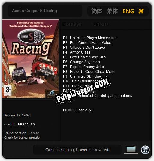 Entrenador liberado a Austin Cooper S Racing [v1.0.6]