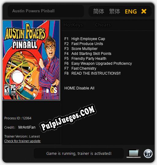 Austin Powers Pinball: Treinador (V1.0.35)