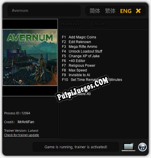 Entrenador liberado a Avernum [v1.0.2]