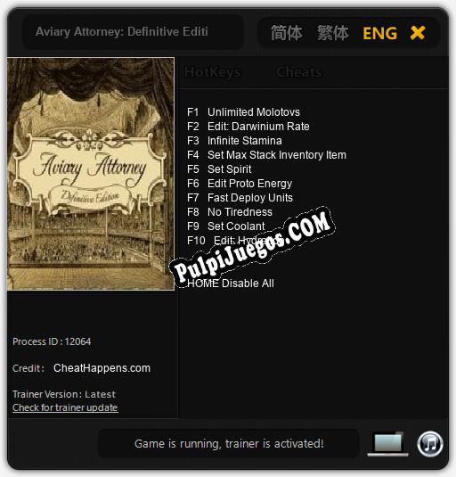 Entrenador liberado a Aviary Attorney: Definitive Edition [v1.0.7]