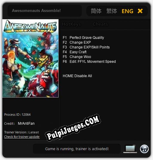 Entrenador liberado a Awesomenauts Assemble! [v1.0.7]