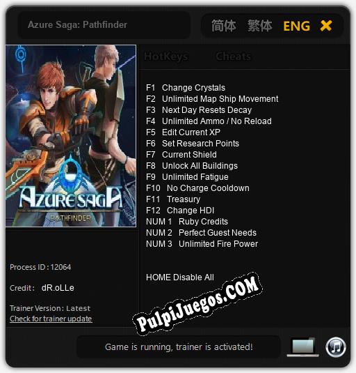 Entrenador liberado a Azure Saga: Pathfinder [v1.0.2]