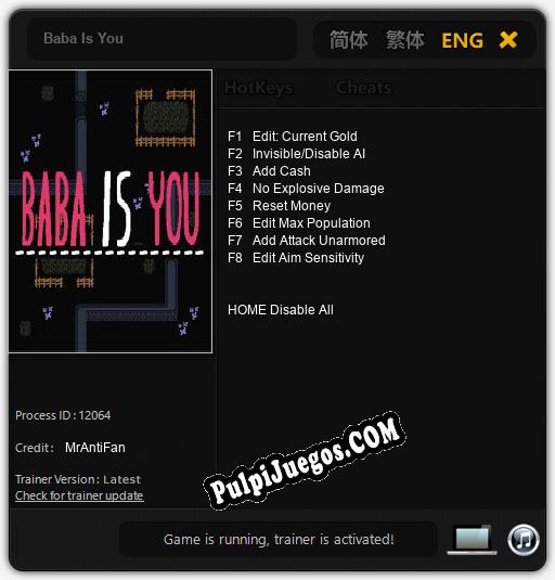 Baba Is You: Trainer +8 [v1.8]