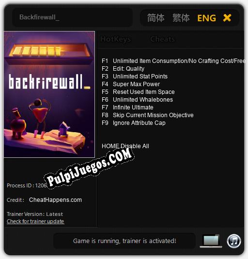 Backfirewall_: Cheats, Trainer +9 [CheatHappens.com]