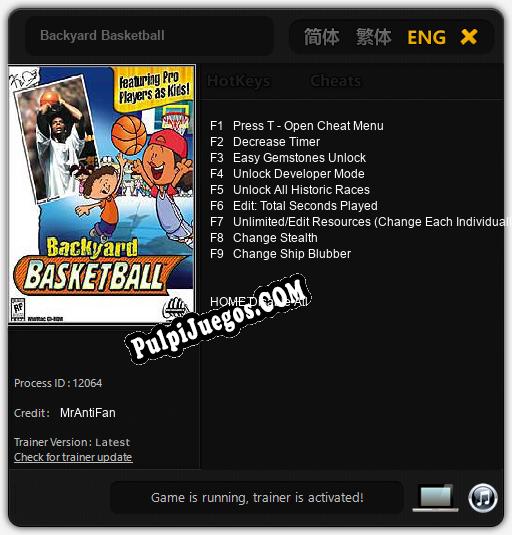 Backyard Basketball: Cheats, Trainer +9 [MrAntiFan]