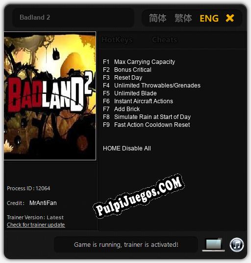 Badland 2: Cheats, Trainer +9 [MrAntiFan]