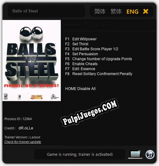 Balls of Steel: Cheats, Trainer +8 [dR.oLLe]