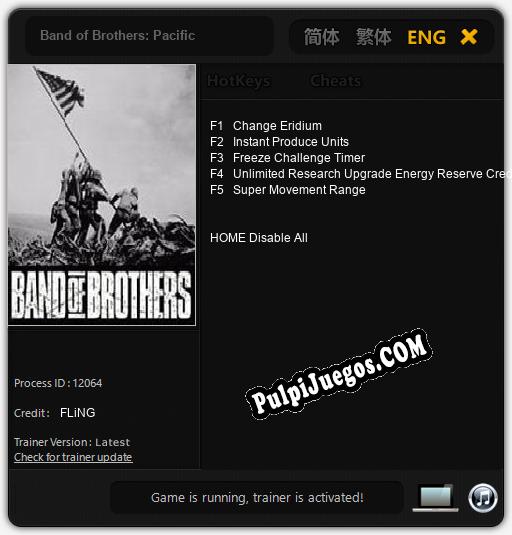 Band of Brothers: Pacific: Treinador (V1.0.12)