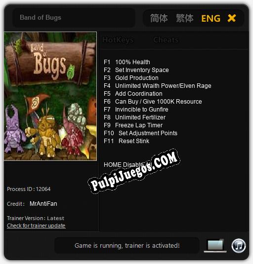 Band of Bugs: Trainer +11 [v1.8]