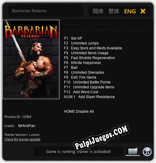 Barbarian Returns: Treinador (V1.0.87)