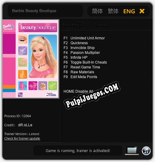 Barbie Beauty Boutique: Trainer +9 [v1.7]