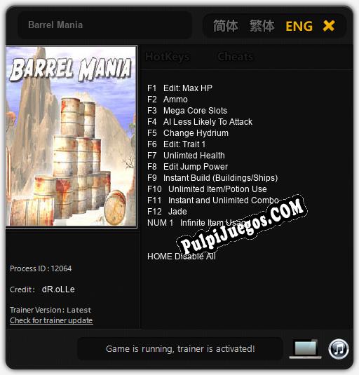 Barrel Mania: Trainer +13 [v1.8]