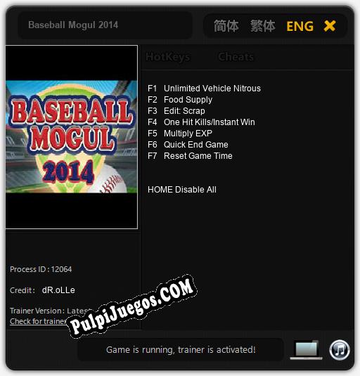 Baseball Mogul 2014: Trainer +7 [v1.2]