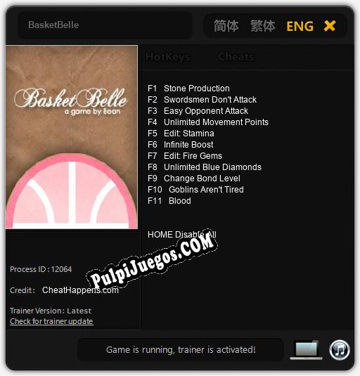 BasketBelle: Cheats, Trainer +11 [CheatHappens.com]