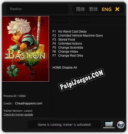 Bastion: Cheats, Trainer +7 [CheatHappens.com]