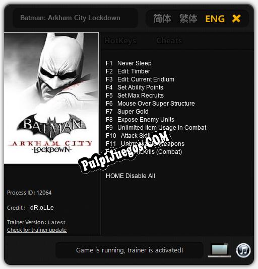 Batman: Arkham City Lockdown: Cheats, Trainer +12 [dR.oLLe]