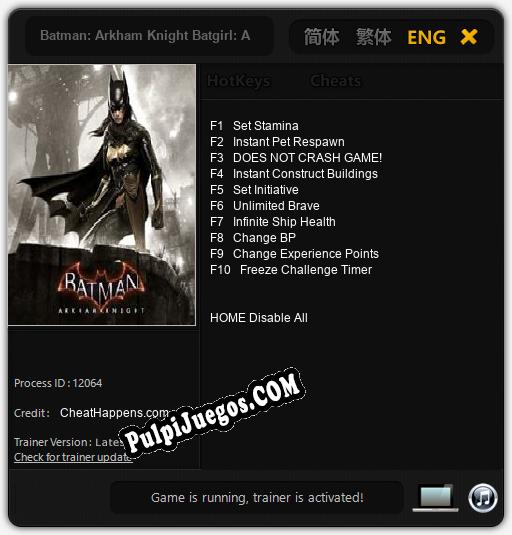 Entrenador liberado a Batman: Arkham Knight Batgirl: A Matter of Family [v1.0.7]