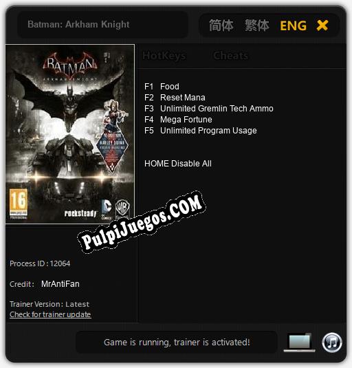 Batman: Arkham Knight: Cheats, Trainer +5 [MrAntiFan]