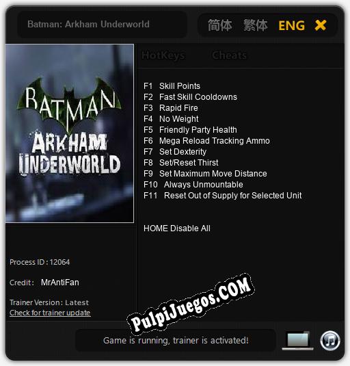 Entrenador liberado a Batman: Arkham Underworld [v1.0.8]