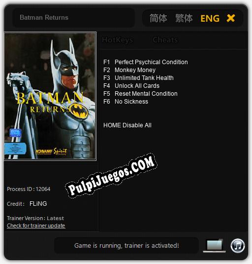 Batman Returns: Trainer +6 [v1.3]