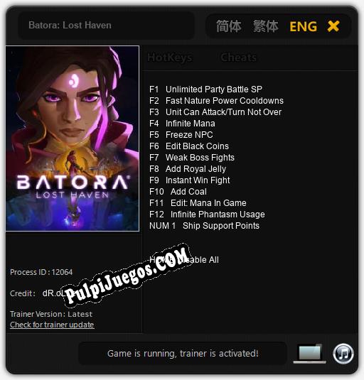 Batora: Lost Haven: Cheats, Trainer +13 [dR.oLLe]