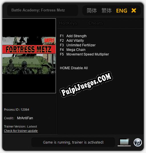 Battle Academy: Fortress Metz: Treinador (V1.0.50)