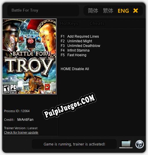 Entrenador liberado a Battle For Troy [v1.0.2]