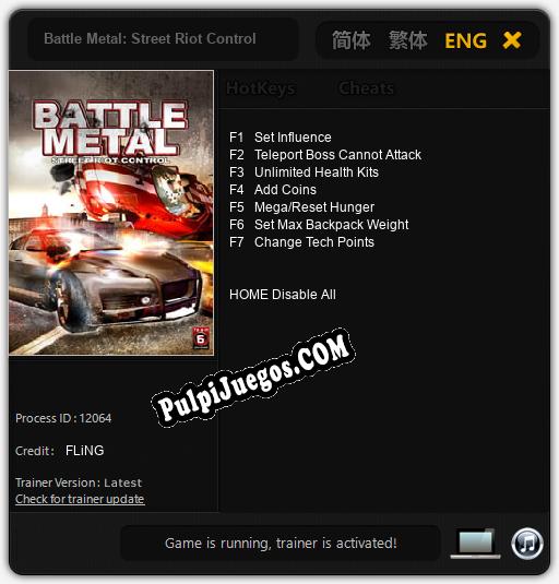 Battle Metal: Street Riot Control: Trainer +7 [v1.1]