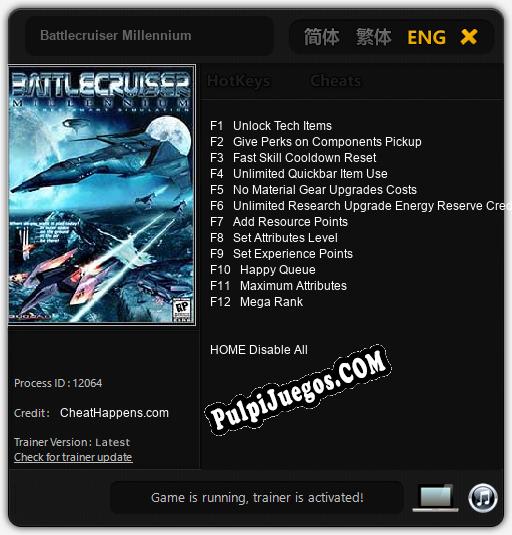 Entrenador liberado a Battlecruiser Millennium [v1.0.6]