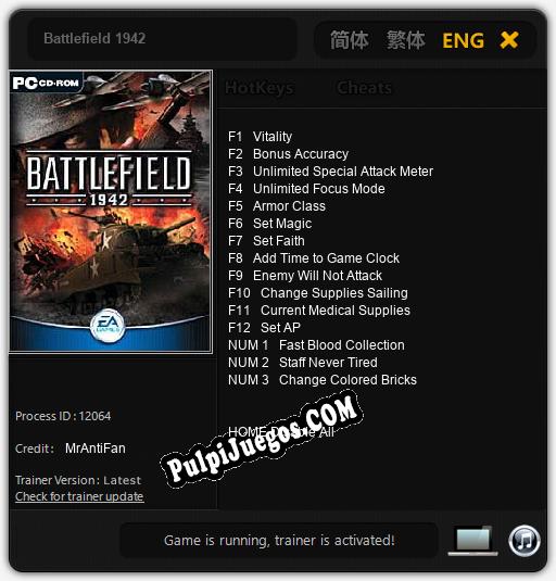 Battlefield 1942: Treinador (V1.0.57)