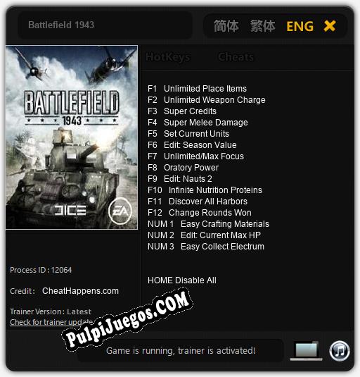 Battlefield 1943: Trainer +15 [v1.1]