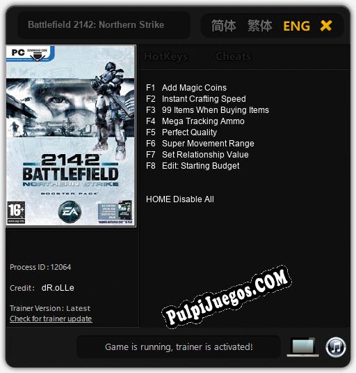 Battlefield 2142: Northern Strike: Treinador (V1.0.10)