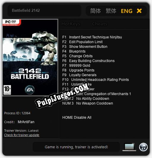 Battlefield 2142: Trainer +15 [v1.2]