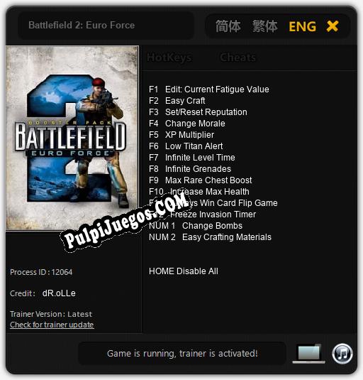 Battlefield 2: Euro Force: Trainer +14 [v1.9]