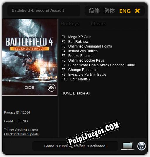 Battlefield 4: Second Assault: Trainer +10 [v1.3]